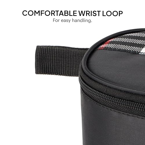 Image of CELLO MF Trent Plus Lunch Box with Bag for Office, Red | 300ml x 2 Steel Containers, 500ml Oval Plastic Containers, Leak Proof Airtight Snap Lock Lid Tiffin Box Set for School Kids, College & Travel