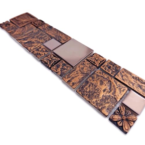 Hominter Bronze & Brushed Metal Mosaic Tile Copper Textured Resin