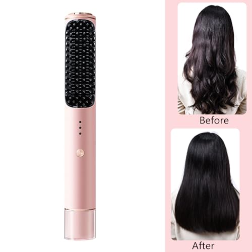 Plancha para el cabello multifuncional Decours: cepillo alisador y rizador, con batería integrada y placas cerámicas miniatura 4
