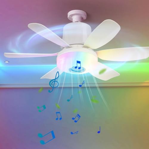 Ventilateur de plafond ampoule électrique avec haut-parleur musical - 4