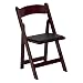 Flash Furniture 4 Pk. HERCULES Series Mahogany Wood Folding Chair with Vinyl Padded Seat -