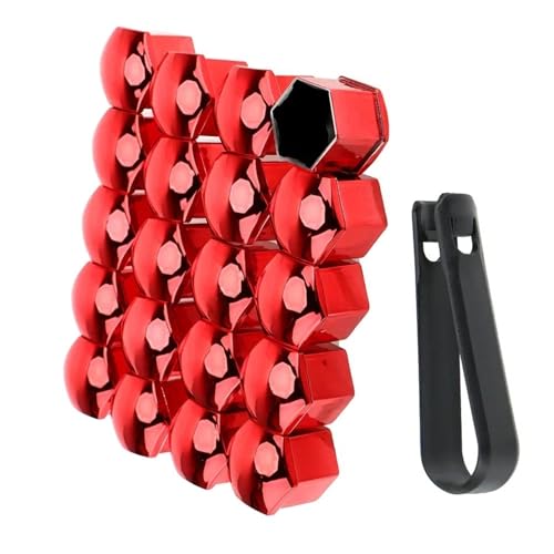 Tapas para tornillos de coche de 21 mm color rojo compatibles con Audi A3 y A4, 20 piezas