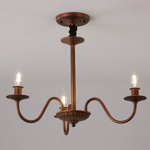 Lustre à bougie rétro E14 suspension plafonnier de chambre et salon rustique