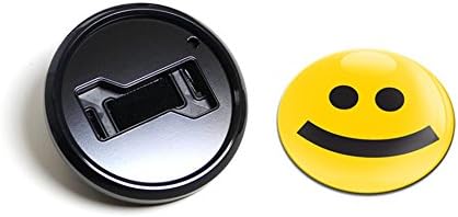 GoBadges BKC011 Type Face Smile - Magnetic Black Grill Badge Holder Combo/Universal Fit/No Tools Required/Weather-Proof and Car-Wash Safe