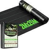 Heavy Duty Weed Control Membrane 2Mx25M,Durable&Air and Water Permeability Weed Suppressant Membrane, Effectively Control Weeds, Woven Roll Ground Cover for Patios, Garden, Flower beds, Landscaping