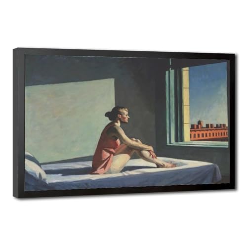 Toile Morning Sun Edward Hopper 40x61 cm cadre à suspendre pour bureau
