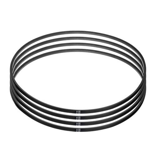 Image of uxcell 4pcs A56 or 4L580 Classic Wrapped Rubber V-Belt, 56 inch(1422mm) Inside Circumference, A Profile V Belt