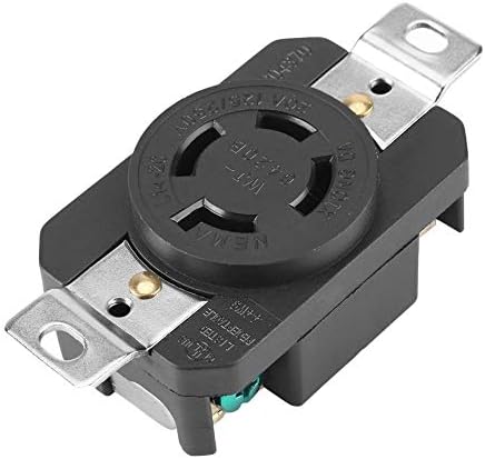 NEMA L14-20R 20 Amp 125-250 Volt Twist Lock Female Wall Outlet Receptacle US 3 Pole 4 Wire Industrial Grade Grounding Flush Mounting Power Generator Receptacle