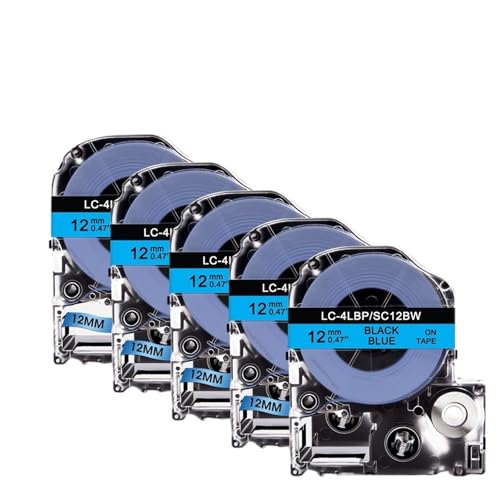 �݊���������܂�Epson LW-300/LW-400/LW-700 ���x���[�ɑΉ� | LK-4WBN SC12RW SC12YW SC12BW �v�����^�p 5 �� 12mm SS12KW �e�[�v(Black on Blue)