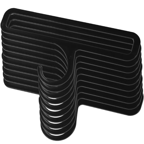 BESPORTBLE Lot de 10 Porte-Cravates en Plastique Noir 5134, Organisateurs Multifonctions pour Foulards, Ceintures et Serviettes, Cintres pour Placard, Rangement Pratique et Gain de Place