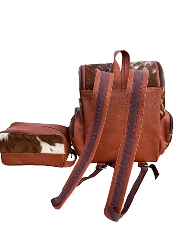 Leather Cowhide Backpack with cowhide hand clutch | Traveling Backpack Leather is for both Men and Women | Made with Cow Skin | Special designed for sports, Gym, and Multi-Purpose Uses4
