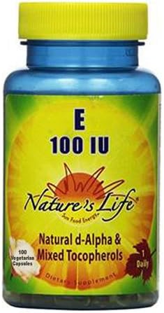 Nature's Life E, D-Alpha and Mixed Tocopherols Softgels, 100 IU, 100 Count