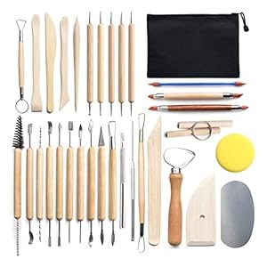 Multifunctioneel Polymeer Clay Tools Ball Stylus Punttools Keramische Shapers Modellering Gesneden keramiek Diy Gereedschapsculptuur aardewerk voor kleiaardewerk, doe-het-zelf (Color : 32pcs set B)