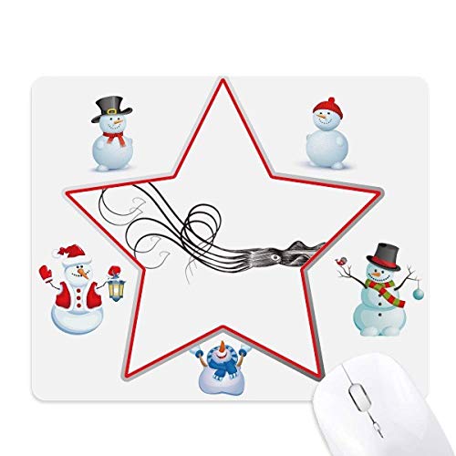 Tapis de souris pieuvre et bonhomme de neige de Noël marin noir XL