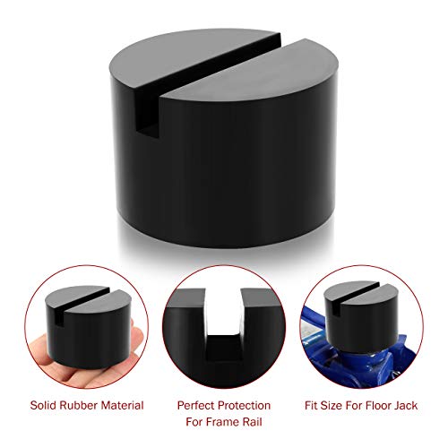 Partol Floor Jack Pad Universal Rubber Jack Pad Adapter Slotted Frame Rail Protector Floor Jack Disk Rubber Pad #TOP1