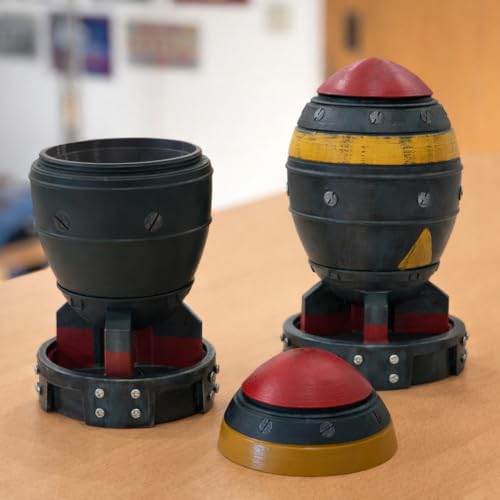 INLDY Nuke Bomb Storage Box, Nuclear Bomb Desktop Decorations, 3D Openable Resin Rocket Sculpture, Mini Nuke Statue Model, Mini Storage Box Decor