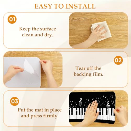 Alfombrillas antideslizantes para proteger tus peldaños con elegante diseño de piano Mexpekil 6
