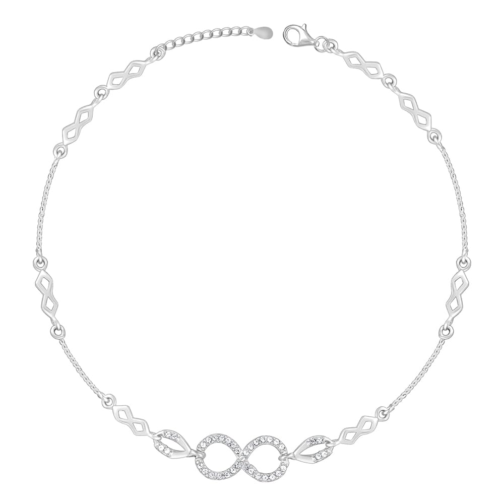 925 silver Graceful Infinity Anklets| Gifts for Women and Girls | With Certificate of Authenticity and 925 Stamp | 6 Months Warranty*-image-4