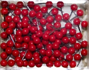 1/8 Inch Map Tacks - Red