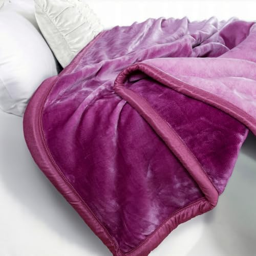 Image of ABRAZO Reversible Mink Blanket for Winter & AC | Double Bed 220x240 cm Soft & Warm Blanket /Dohar /Quilt /Comforter | All Season Use | (Mulberry)