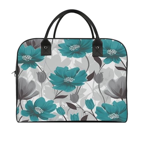 Maletín floral gris y blanco para laptop miniatura 3