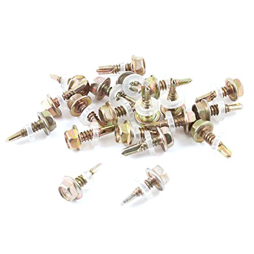 Tornillos autorroscantes cabeza hexagonal de metal 5mm x 14mm 20 unidades