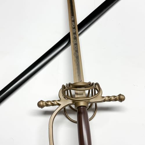 Sword Valley Maelle's Triumph Blade with Scabbard - Laser-Cut Stainless Steel | 117cm/46.06" Total Length | Aluminum Handle | Decorative Collection Piece (Golden Blade+Brown Grip) by Sword Valley - Used condition - Image 5