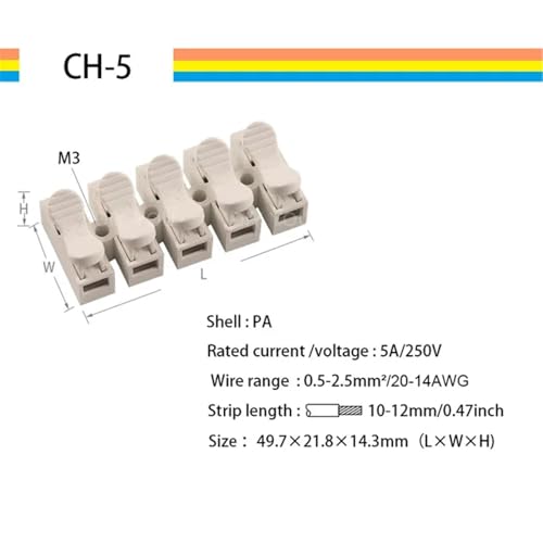 Connecteurs rapides CH-5 et borniers de câbles électriques