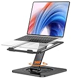 EOIWUY Soporte Portatil Escritorio, [360° Giratoria Base] Elevador Portatil de Aleación Aluminio, Ergonómica & Plegable Laptop Stand para Trabajo en Equipo Compatible con MacBook Pro/Air, HP (10-16")