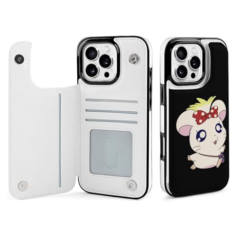 iPhone16ProMax用ケース とっとこハム太郎 手帳型 アイフォン16プロマックス用カバー スマホケース 財布型 携帯カバー カード収納 スタンド機能 薄型 防塵 耐衝撃 Case