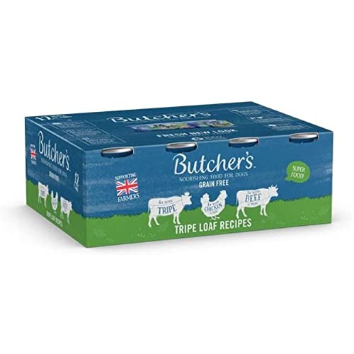 Butchers Wet Dog Food Tin Cans Grain Free Tripe Loaf Pate Recipes 9.6kg (24 x 400g)