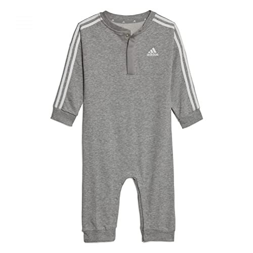 adidas Unisex Baby Onesie, Medium Grey Heather/White, 86