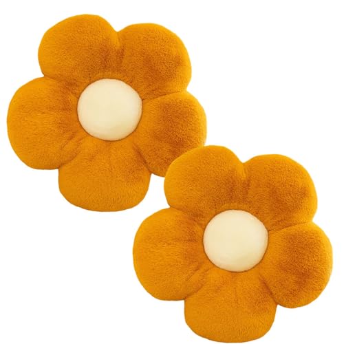 Hiseng Cojines para sillas Pack de 2, Cojines para Asientos Súper Suave Cojin para Comedor, Terraza, Sala y Restaurante Cojines de Silla para Interiores y Exteriores (50cm,Naranja)
