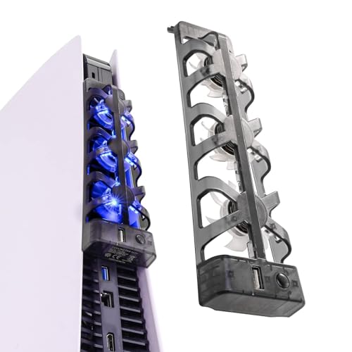 NANANINO PS5 Cooling Fan & Cooling Station – Quiet 3-Fan System (5500 RPM), Plug & Play with USB...