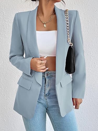 Women's Casual Blazer Jackets Suit Long Sleeve Lapel Open Front Business Office Blazer Jacket Work Suit4