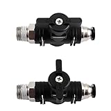 Robinets électromagnétiques Valve pneumatique manuelle, robinet d\'accélérateur BC, adaptateur de contrôle de la vitesse de l\'air, filetage externe 6mm 8mm 10mm, connecteur noir PT 1/8 1/4 3/8 1/2, 1 pièce (Color : 603)