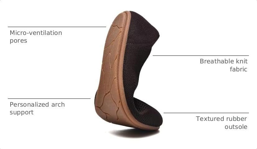 Image of poemlady Women's Ballet Flat Shoes Dress Shoes Knit Round Toe Slip On Ballerina Walking Flats Shoes for Woman Low Wedge Casual