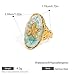 Starfish Ring for Women 18K Gold-Tone Plated Stainless Steel Adjustable Open Band Boho Ocean Jewelry Vintage Sea Shell Fragment Ring Comfort Fit Statement Piece for Summer Beach Holiday Daily Wear