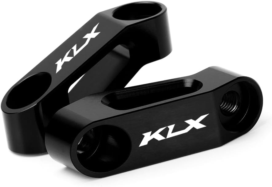 Motorcycle Rearview Mirror Risers Extenders Adapter Kit Compatible With KLX300 KLX300SM KLX300R KLX230 KLX230R KLX230S KLX230SM | KLX 300 230 Accessories Brackets (black)