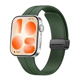 MELEJIA Cinturino di Ricambio Magnetico per Huawei Watch Fit 5 Pro/Fit 5/Watch Fit 4 Pro/Fit 4/Fit 3, Ricambio Cinturini, Regolabile Silicone Cinturino, Chiusura Magnetica Sicura-Verde Scuro
