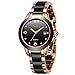 Produktbild Damenuhren, Sunkta Damen Quarzuhr Mode Einfache Wasserdichte Keramikuhr Edelstahlband Rotgold Schwarz Armbanduhren Damen ST6615C