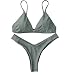 Riversong Womens Sexy Thong Soft Padded Bikini Set Two Piece Swimsuits (Tag M(US 2-4), Army Green)