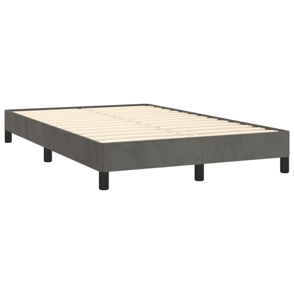 vidaXL Polsterbett, Bett Bettgestell mit Lattenrost, Schlafzimmerbett Doppelbett mit Stützbeinen, Bettrahmen Schlafzimmermöbel, Dunkelgrau 120x200cm Samt