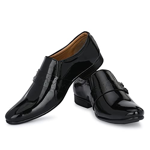 Image of Stylelure Men Synthetic Leather Straps Formal Monk Shoes