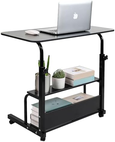 Amazon.com: Adjustable Height Mobile Computer Desk for Small Space ...