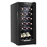 ROVSUN 18 Bottle Wine Fridge, Freestanding Compressor Wine Cooler Refrigerator, Beverage Wine Chiller with Digital Temperature Control & Double-layer Glass Door for Red White Wine, Champagne, Beer
