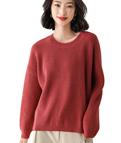 （スイーヤ） セーター レディース ニット ゆったり シンプル おしゃれ 保温 高級感 体型カバー 着痩せ ラウンドネック 知的 ドロップショルダー リブ トップス 通勤 カジュアル オフィス