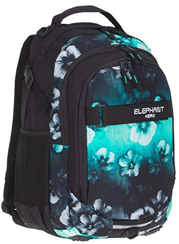 Elephant Schulrucksack HERO SIGNATURE Rucksack (Flower (Türkis Schwarz...