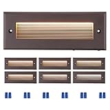 LEONLITE 5W/4W/3W Dimmable 5CCT Low Voltage LED Step Lights Outdoor, 9 Inch Exterior Step Lighting, 12-24V AC/DC Landscape Stair Riser Light, UL Listed, IP65, Oil Rubbed Bronze, Aluminum, Pack of 6