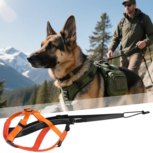 qixeuoa Zughundegeschirr - Reflektierendes Laufgeschirr Für Hunde,Bequemes Verstellbares Zugseil Für Training Joggen Schlittenziehen Sport